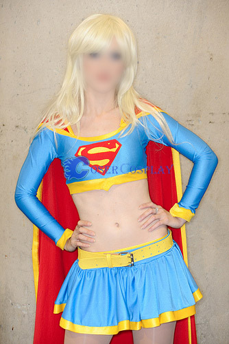 Supergirl Cosplay Costume Sky Blue